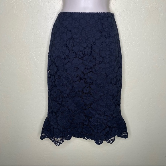 Express Black Lace Pencil Midi Skirt Size 6 - Picture 3 of 16